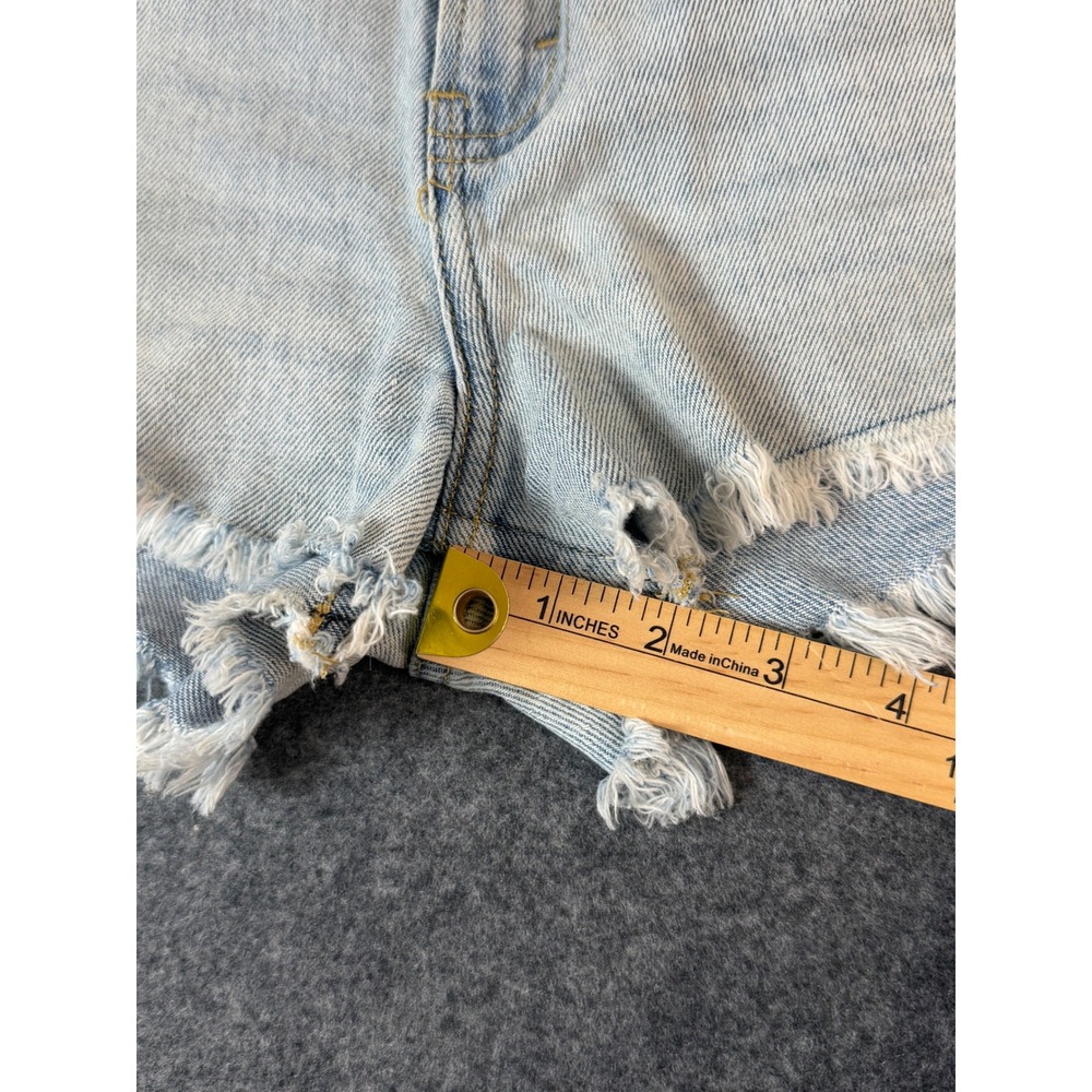 Abercrombie & Fitch Shorts Womens 6/28 Light Blue Excellent Distressed High Rise - Picture 7 of 8